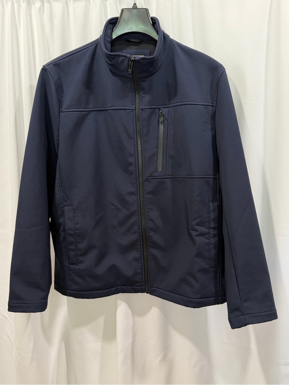 Calvin Klein Navy Soft Shell Jacket XL Water Resistant Stretch